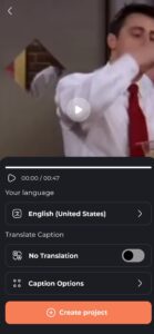 create project Subtitles